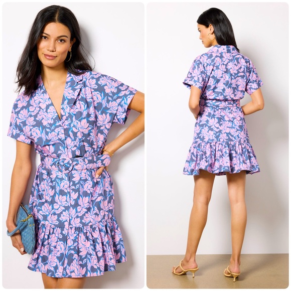 Hutch Dresses & Skirts - Hutch XL Peach mini dress navy purple in floral print